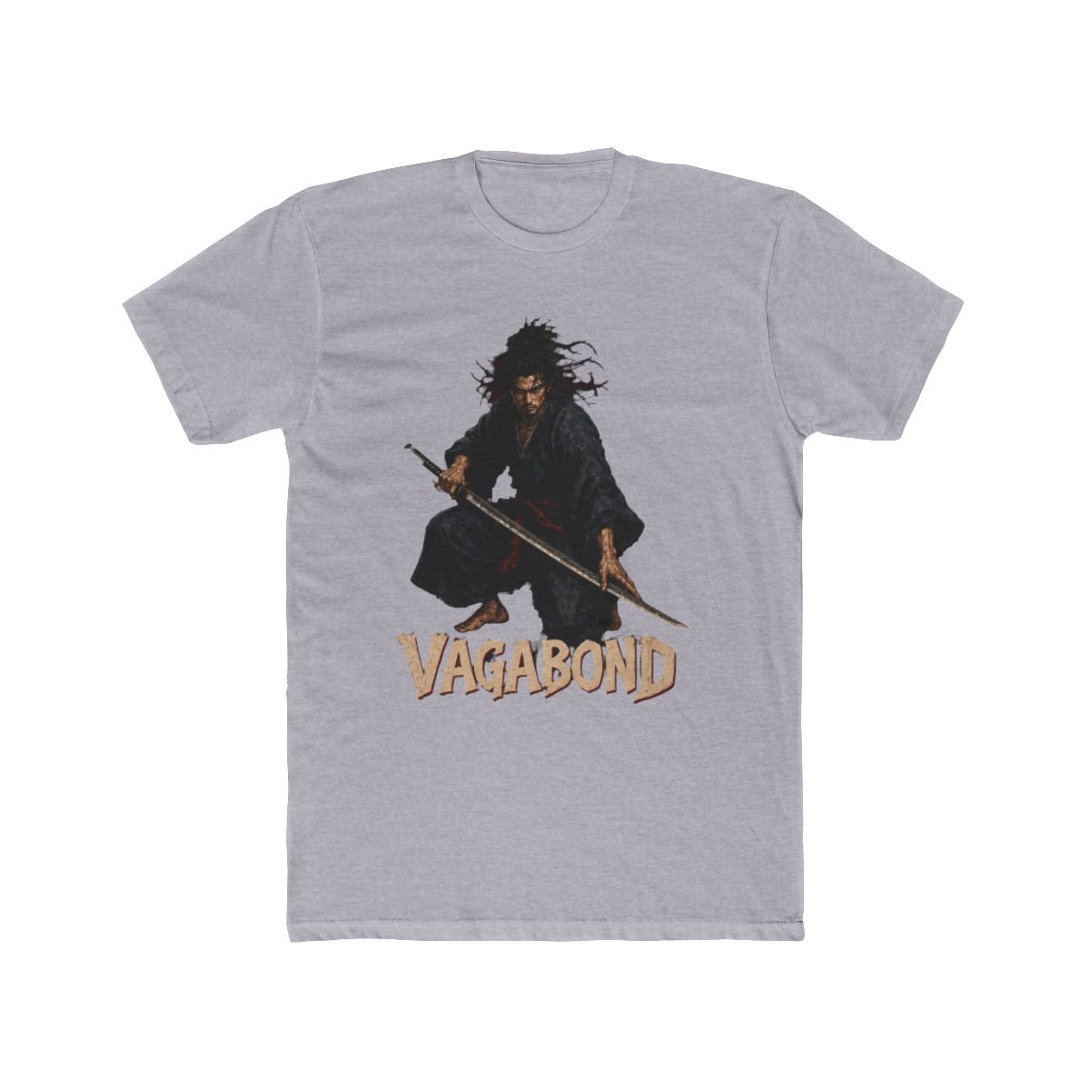 Vagabond Miyamoto Musashi Low Stance Samurai Graphic T Shirt - alternate angle 5, merchandise